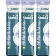 Cliganic Premium Cotton Rounds for Face (300 Count) - Makeup Remover Pads, Hypoallergenic, Lint-Free | 100% Pure Cotton