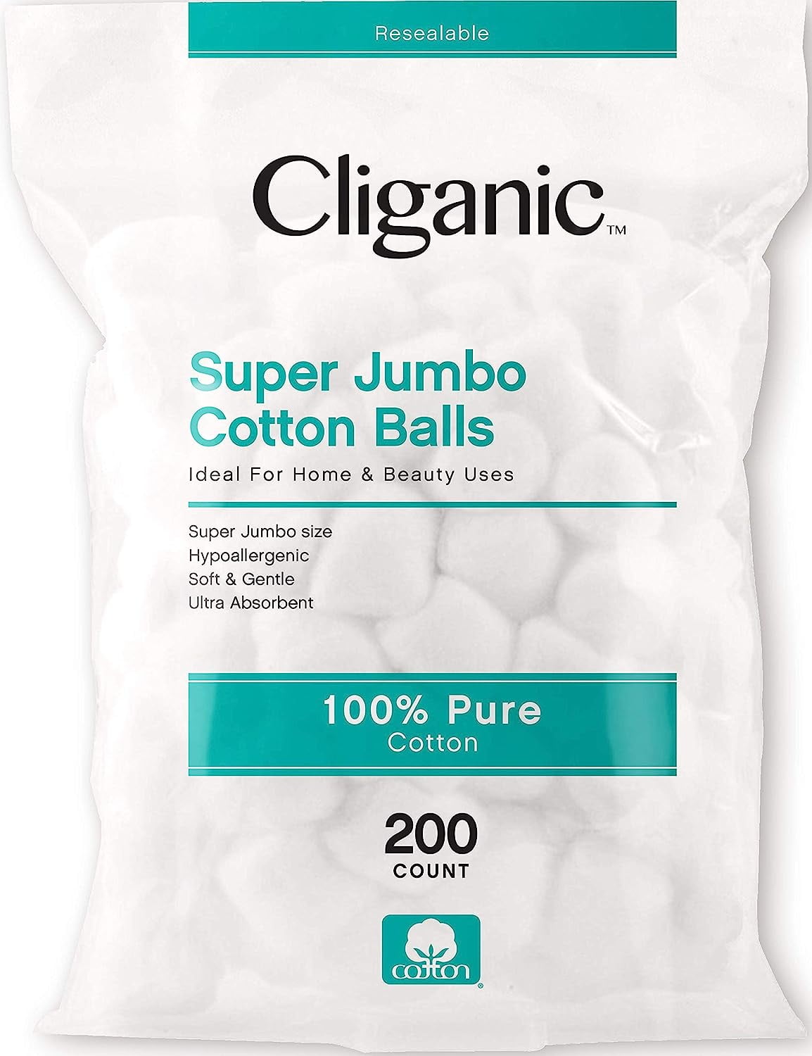 Signature Care Cotton Balls 100% Pure Soft & Absorbent Jumbo Size - 70 Count