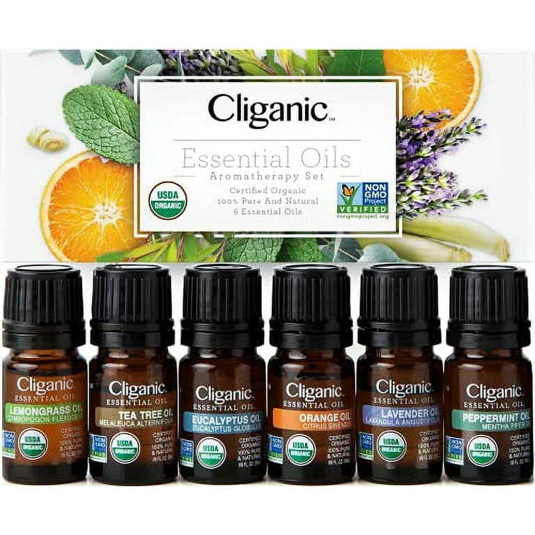 Cliganic Organic Aromatherapy Essential Oils Set (Top 6), Yellow