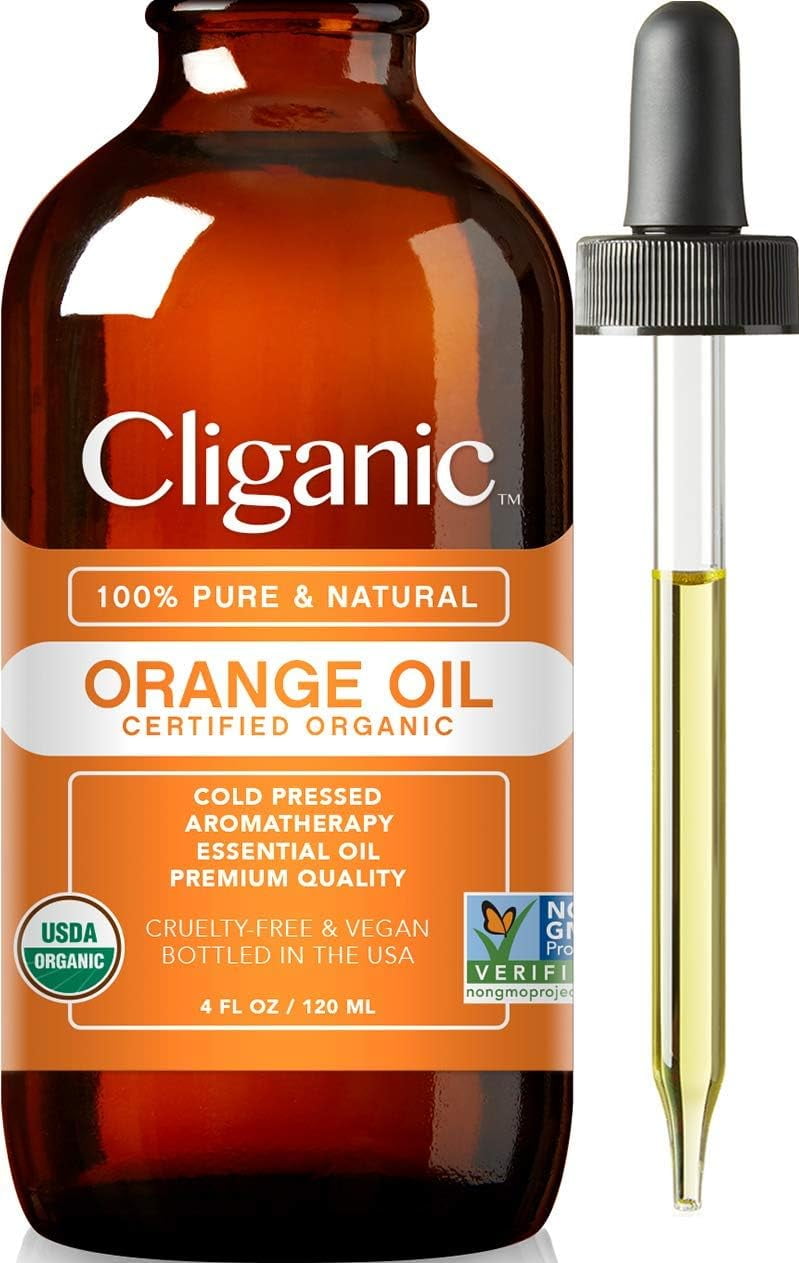 Cliganic USDA Organic Sweet Orange Essential Oil, 4oz - 100% Pure Natural  for Aromatherapy Diffuser