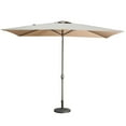 thumbnail image 1 of Clihome  10' x 6.5'  Rectangular LED Market Patio Umbrella Brown, 1 of 5