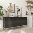 thumbnail image 1 of Clihome 2 Door Sideboard TV Locker Buffet Accent Cabinet with Gold Legs Black, 1 of 5