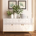 thumbnail image 1 of Clihome  3 Door Glossy Media Storage Sideboard Accent Cabinet White, 1 of 5