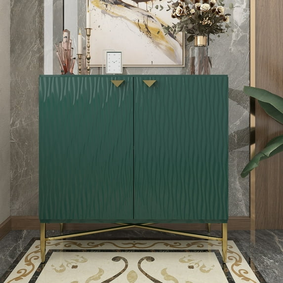 Clihome 32-Inch 2 Door Locker Media Storage Cabinet/Buffet Green