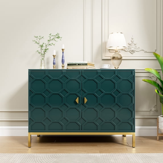 Clihome 40-inch Two Door Glossy Media Storage Cabinet/Buffet Green