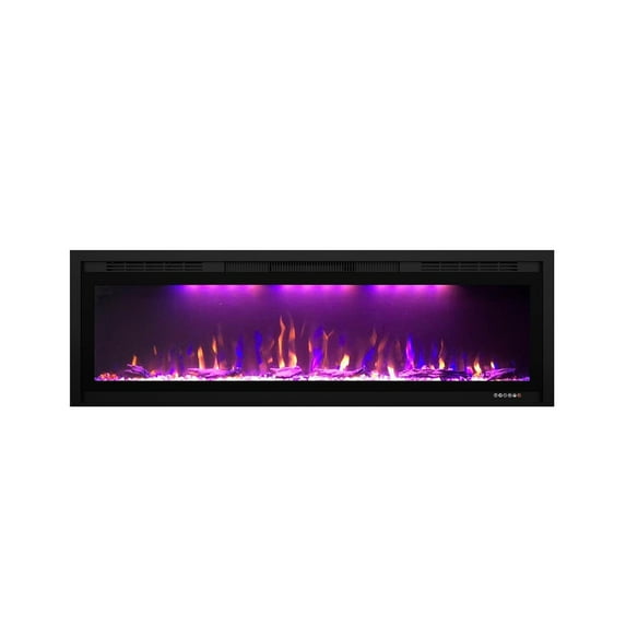 Clihome 50-74"Wide LED Wall-mount Electric Fireplace 50 in.