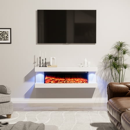 Clihome 50-Inch Wall Mounted LED Electric Fireplace