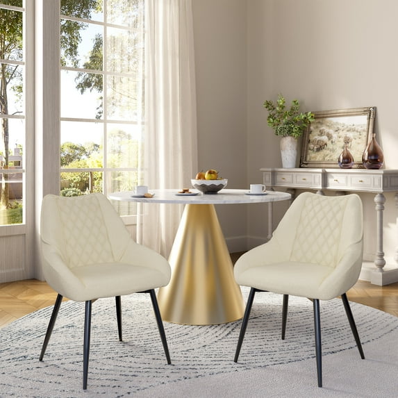 Clihome Fabric Soft Dining Chairs (Set of 2)