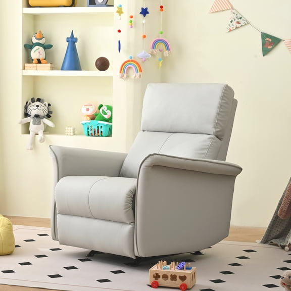 Clihome Manual Rocker Recliner Chair for Adults, Single Sofa Nursery Recliner Chair