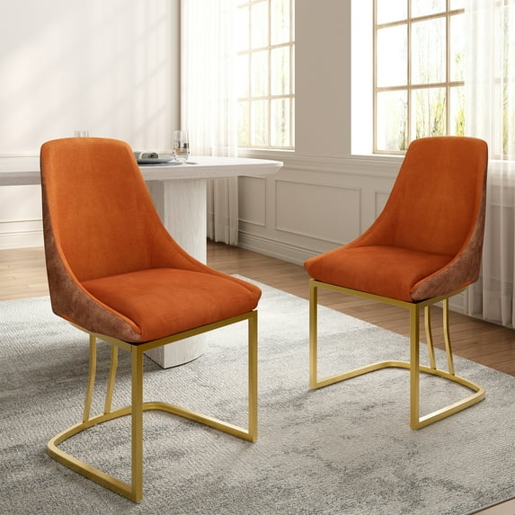 Clihome Modern Dining Chair with Metal Legs(Set of 2)