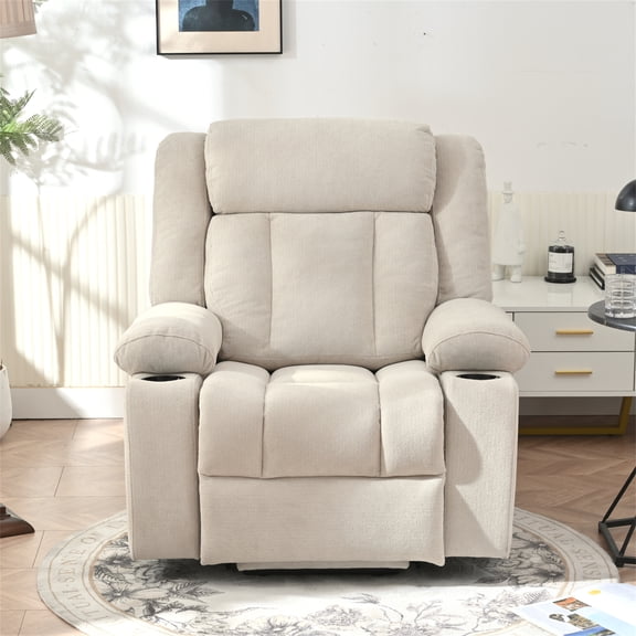 Clihome Power Lift Recliner Chair for Elderly, Single Sofa Chair with 2 Cup Holders,Side Pockets