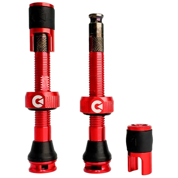 Clik Clik Tubeless Valve Set, 40mm Clik, Pair, Ignite Red