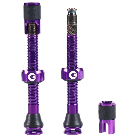 Clik Clik Tubeless Valve Set, 50mm Clik, Pair, Cosmic Purp