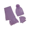 thumbnail image 1 of ClimaZer0 Girl's Flower Beanie Hat Scarf and Gloves Winter Set, 1 of 1