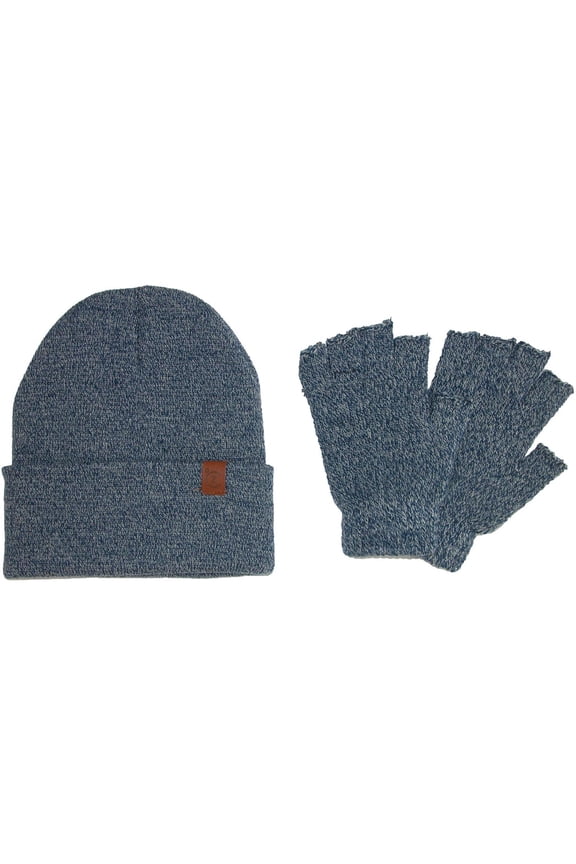 Marbled Hat and Fingerless Gloves Winter Set