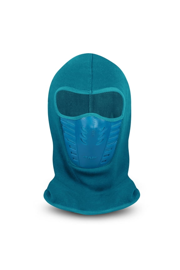 Adult Aqua Blue Micro Fleece Air Flow Face Mask Ski Mask Neck Gaiter Hood Hat Beanie