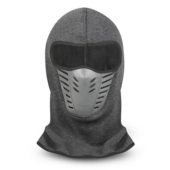 ClimaZero Adult Grey Micro Fleece Air Flow Face Mask Ski Mask Neck Gaiter Hood Hat Beanie