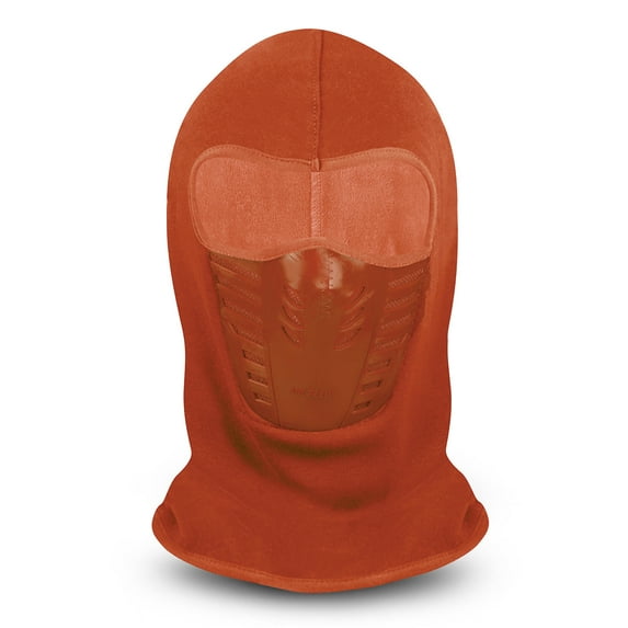 ClimaZero Adult Orange Micro Fleece Air Flow Face Mask Ski Mask Neck Gaiter Hood Hat Beanie