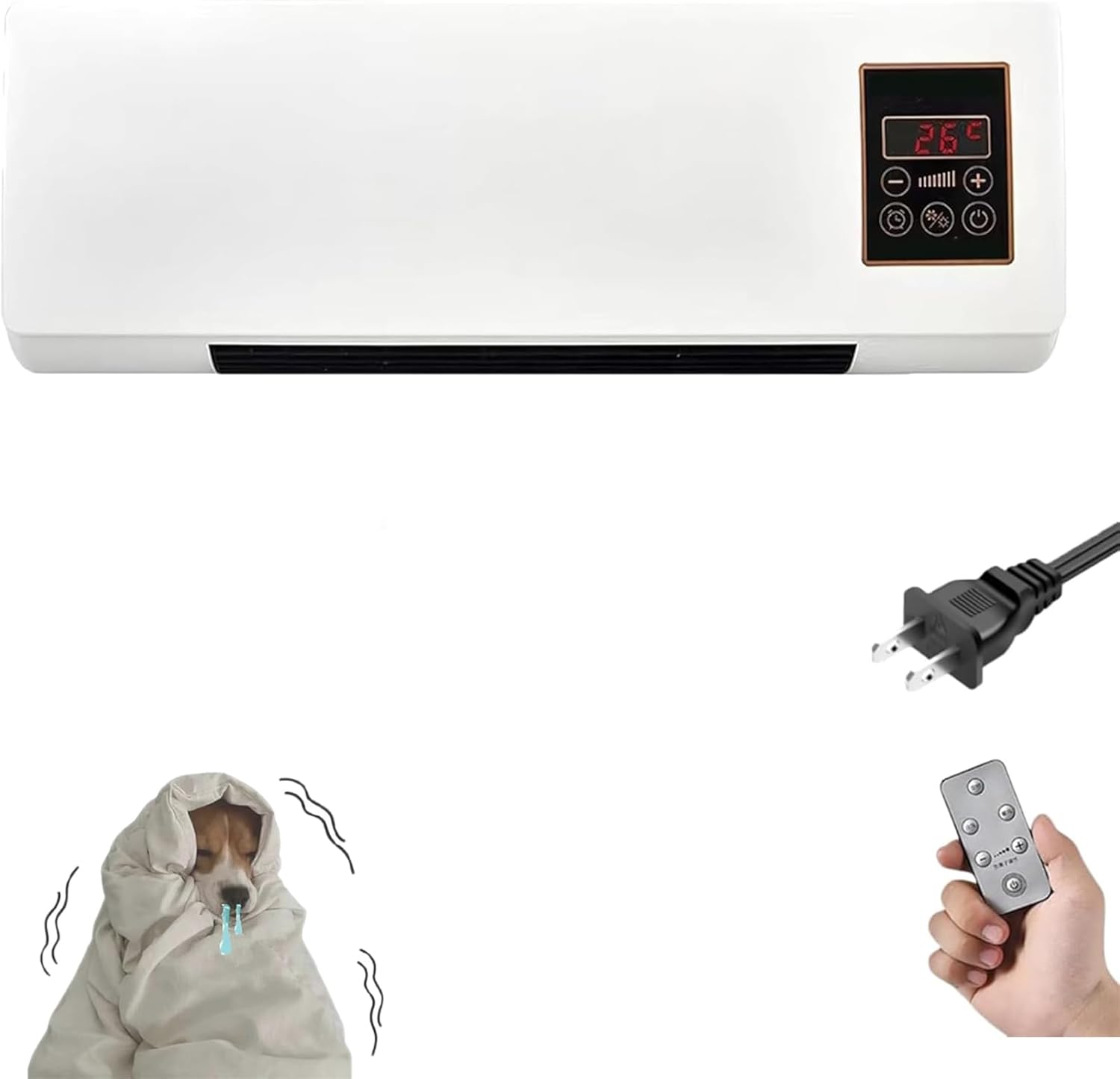 Climafy Air Conditioner, 2 in 1 Cooling Air 3s Wall Mounted, 12000btu Cooling, Covers 300 Square Feet, 60(16)-86(30), Energy Saving, Cooling and Heating (White, 110v)