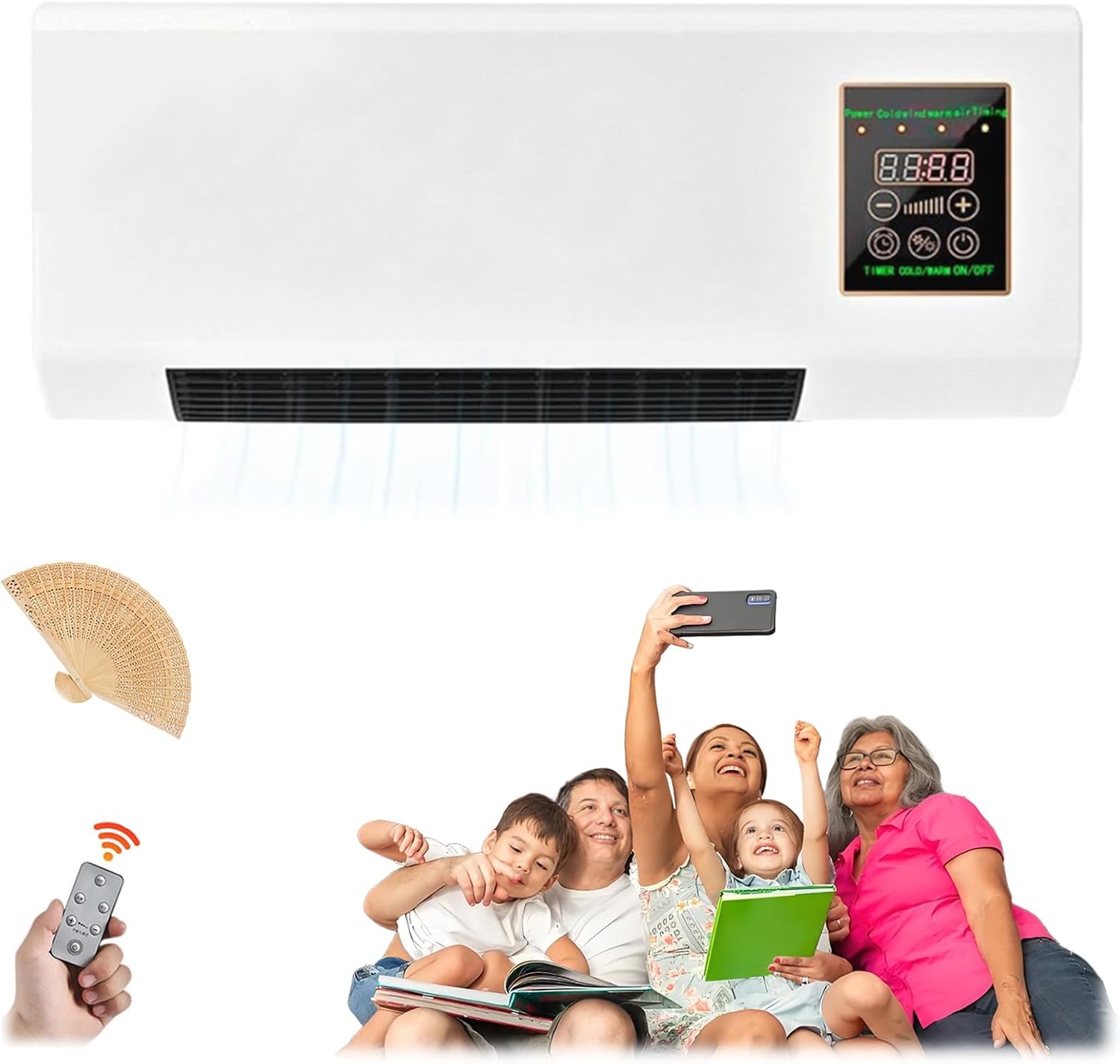 Climafy Pro Air Conditioner, 2025 Upgrade Portable Air Conditioner Portable Air Conditioning Split Max, Whisper-Quiet Wall/Desk Mount, Cooling & Heating, No Install, Remote Control, For Home (110V-C)