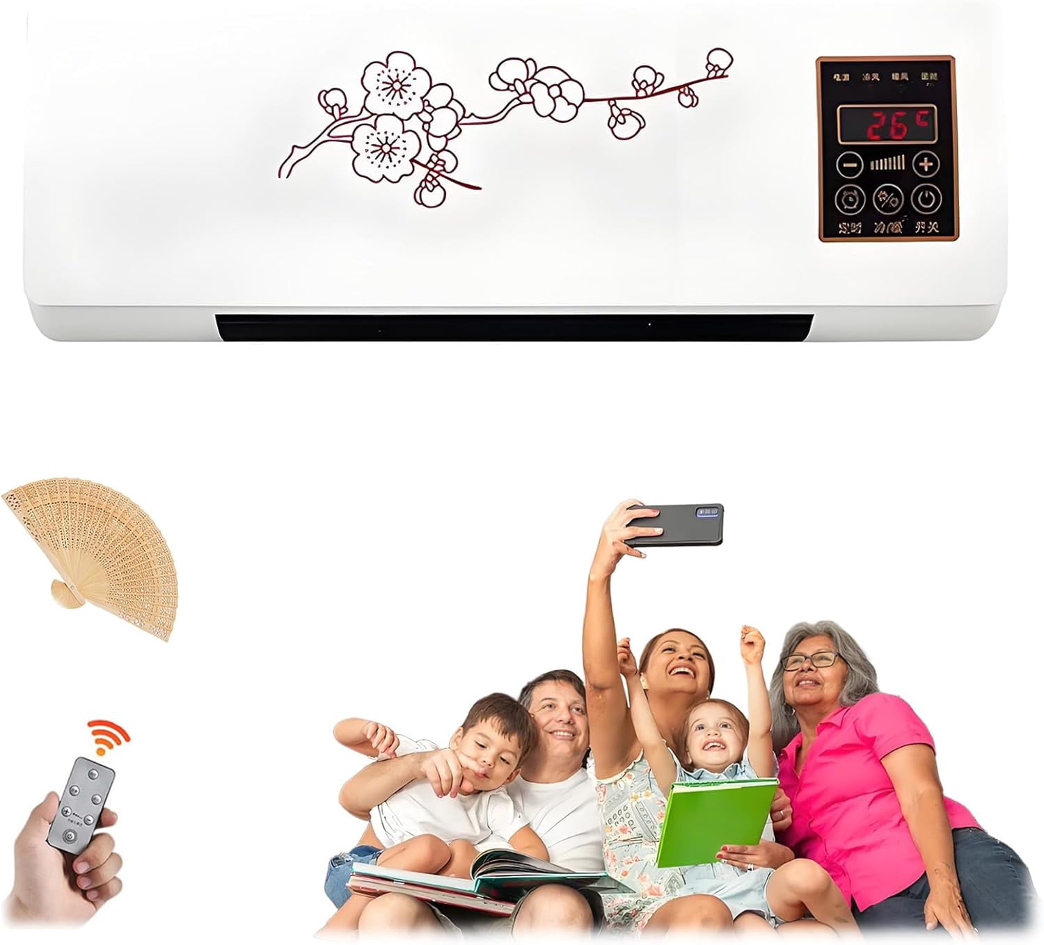 Climafy Pro Air Conditioner, 2025 Upgrade Portable Air Conditioner Portable Air Conditioning Split Max, Whisper-Quiet Wall/Desk Mount, Cooling & Heating, No Install(110V-White)