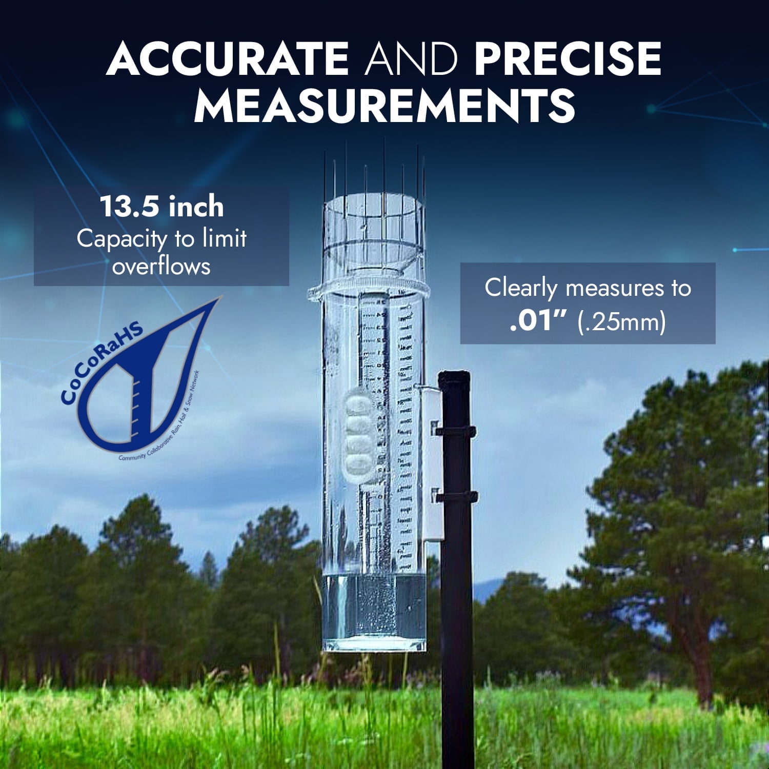 Tropo Clear Polycarbonate All-Weather Rain and Snow Gauge