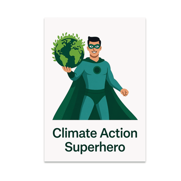 Climate Action Superhero Art - Eco-Friendly Decor Enthusiast - 13x19 Poster Print