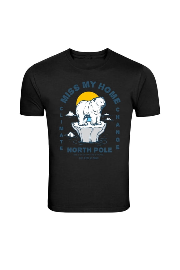 Climate Change North Pole Polar Bear Graphic T-Shirt