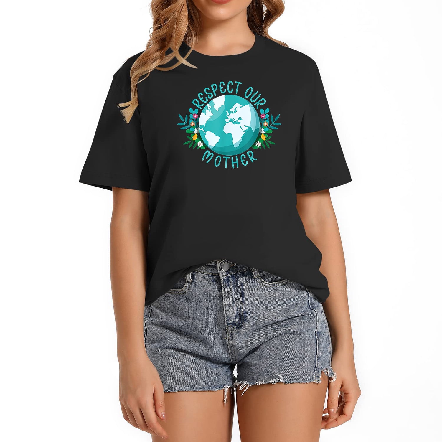 Baby Blue Climate Change Global Warming Statement - Sustainably Made Women's Long Sleeve Tee main image 1