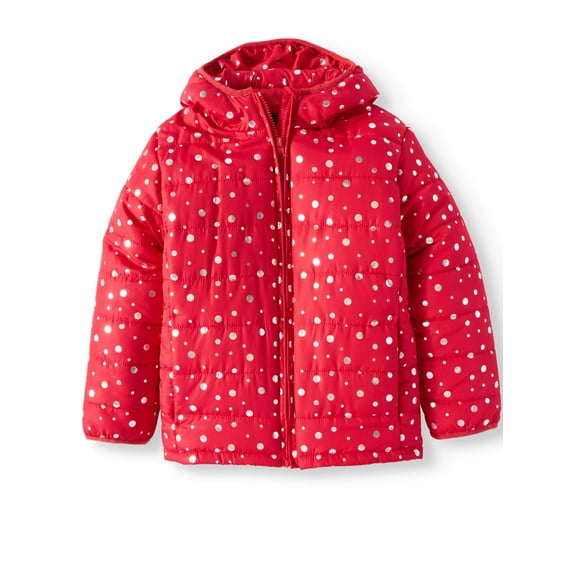 Climate Concepts Metallic Big Dot Bubble Hooded Jacket (Little Girls & Big Girls)