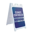 thumbnail image 1 of Climate Controlled Storage  24" x 36" Double Sided A-Frame Sidewalk Sign, Includes 2 Installed Vinyl Decals | Foldable Portable White Signicade Sandwich Board Signs, 1 of 5