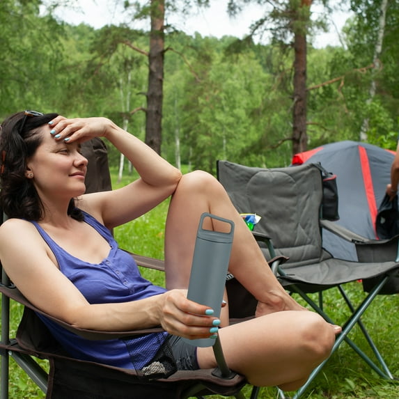 Climate+ Stainless Steel Vacuum Insulated Water Bottle Wide Mouth 480ml Leak Proof Hot Cold Temperature Retention for 12 Hours