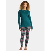 ClimateRight by Cuddl Duds Women's Brushed Comfort Top and Leggings Thermal Base Layer 2-Piece Set, Sizes XS-XXL