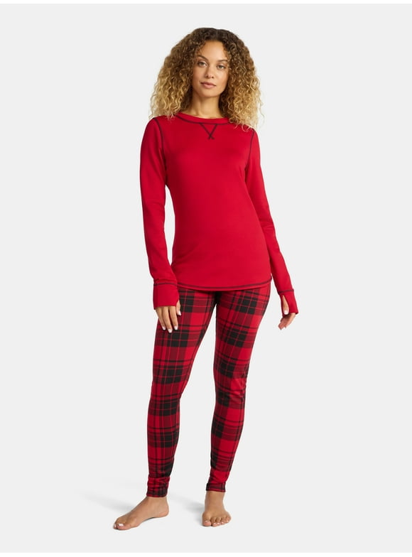 ClimateRight by Cuddl Duds Women's and Women’s Plus Top and Leggings Set, 2-Piece