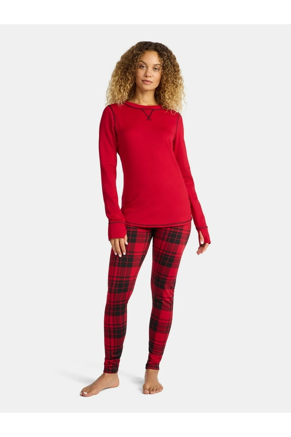 ClimateRight by Cuddl Duds Women's and Women’s Plus Top and Leggings Set, 2-Piece