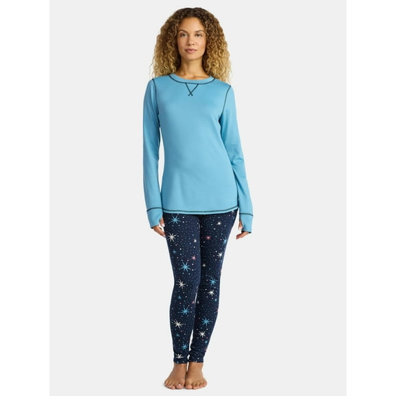 ClimateRight by Cuddl Duds Women's and Women’s Plus Top and Leggings Set, 2-Piece