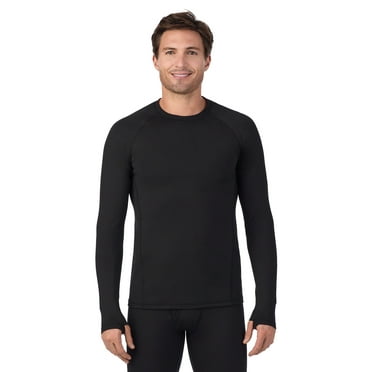 ClimateRight by Cuddl Duds Men’s Arctic Proof Base Layer Long Raglan Sleeve Crewneck Top, Sizes S-3XL