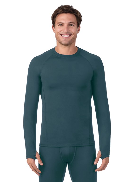 ClimateRight by Cuddl Duds Men’s Warm Plush Warmth Long Sleeve Base Layer Top, Sizes S-3X
