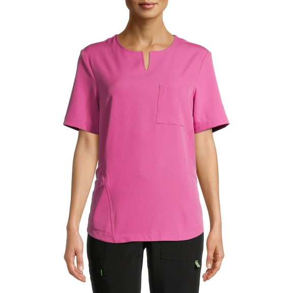 ClimateRight by Cuddl Duds Modern Fit Short Sleeve Notch Neck Scrub Top (Women's), 1 Count, 1 Pack