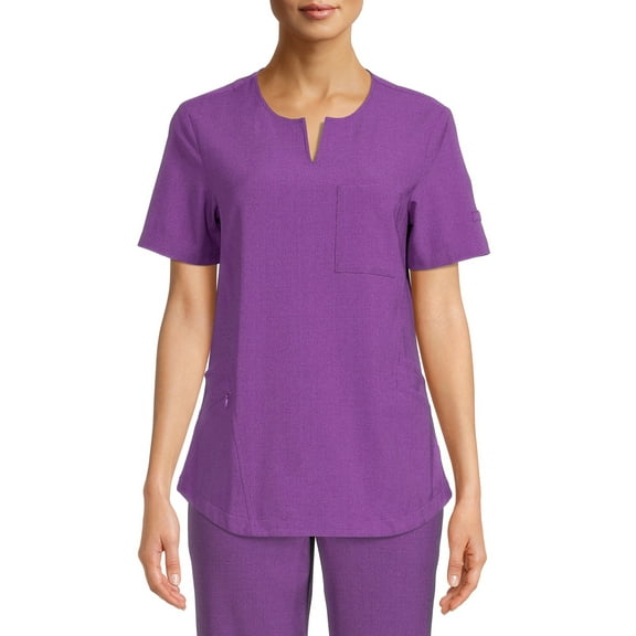 ClimateRight by Cuddl Duds Modern Fit Short Sleeve Scrub Top (Women's or Petite), 1 Count, 1 Pack