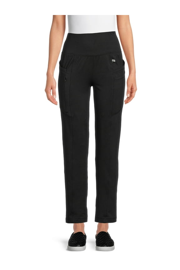 ClimateRight by Cuddl Duds Scrubs Women’s and Women's Plus Jersey Knit Multi-Task Pant with Silver Ion Anti-Bacterial Technology