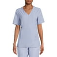 thumbnail image 1 of ClimateRight by Cuddl Duds Scrubs Women’s and Women's Plus Zip Neck Woven Tulip Hem Top, 1 of 5