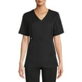 thumbnail image 1 of ClimateRight by Cuddl Duds Scrubs Women’s and Women's Plus Zip Neck Woven Tulip Hem Top, 1 of 5