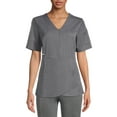 thumbnail image 1 of ClimateRight by Cuddl Duds Scrubs Women’s and Women's Plus Zip Neck Woven Tulip Hem Top, 1 of 5