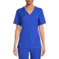 thumbnail image 1 of ClimateRight by Cuddl Duds Scrubs Women’s and Women's Plus Zip Neck Woven Tulip Hem Top, 1 of 5