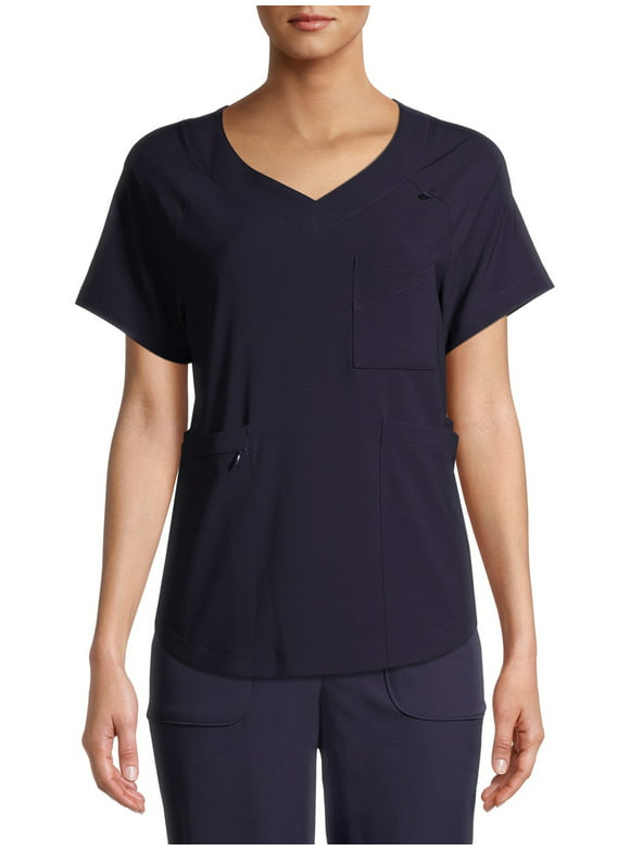 ClimateRight by Cuddl Duds Short Sleeve V-Neck Scrub Top (Women's), 1 Count, 1 Pack
