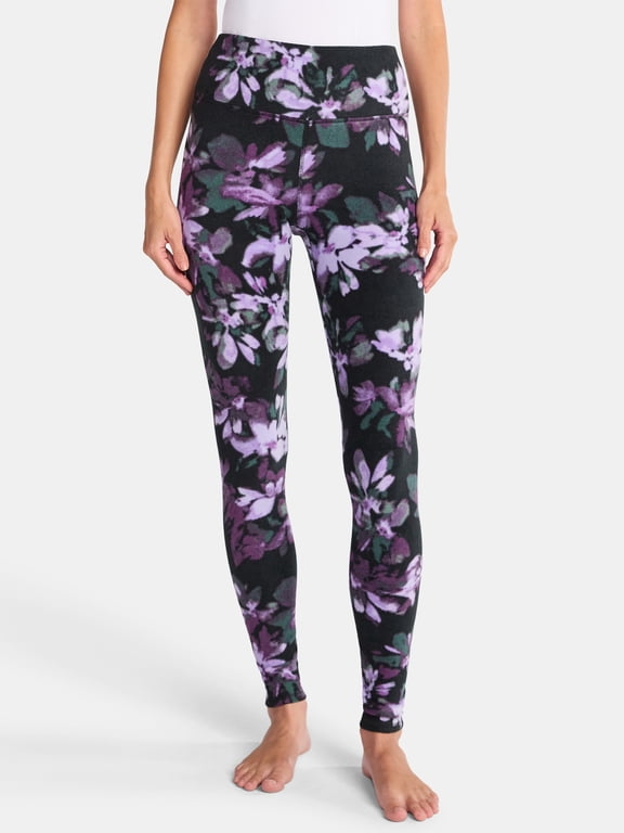 ClimateRight by Cuddl Duds Stretch Women's Mild Stretch Fleece High Rise Base Layer Thermal Legging, Sizes XS to 4X
