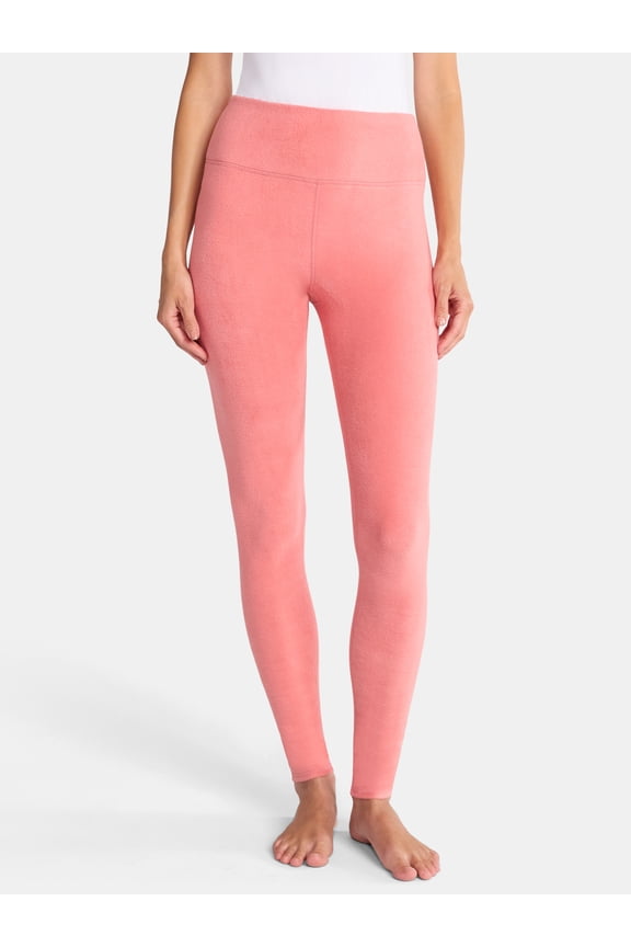 ClimateRight by Cuddl Duds Stretch Women's Warm Stretch Fleece High Rise Base Layer Thermal Legging, Sizes XS to 4X