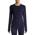 thumbnail image 1 of ClimateRight by Cuddl Duds Stretch Fleece Women's Long Sleeve Crew Neck Base Layer Top, Sizes XS to 4X, 1 of 6