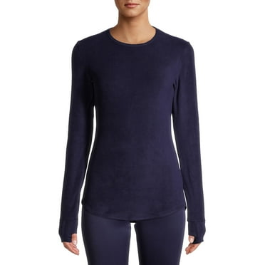 ClimateRight by Cuddl Duds Stretch Fleece Women's Long Sleeve Crew Neck Base Layer Top, Sizes XS to 4X